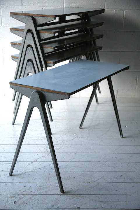 1950s Formica & Aluminium Stacking Tables by Esavian 3