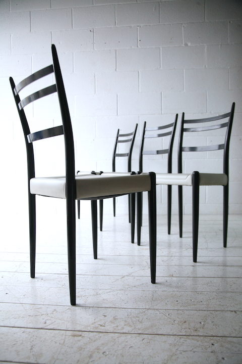 1950s Black White G Plan Dining Chairs 3