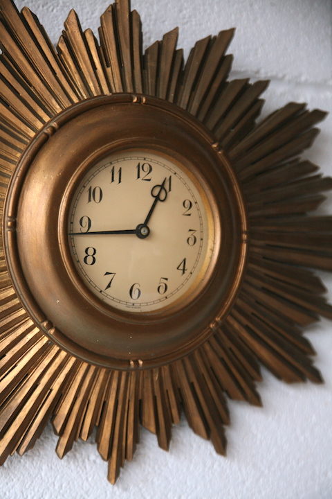 1950s Sunburst Wall Clock