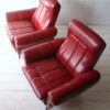 Pair of 1950s Red Vinyl Armchairs 2
