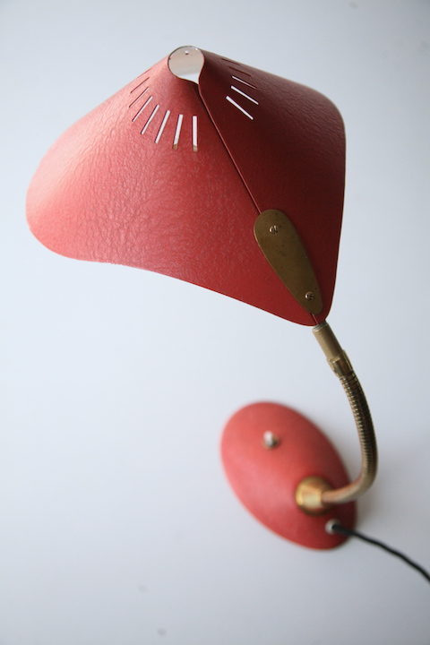 Vintage 1950s Red Desk Lamp 4