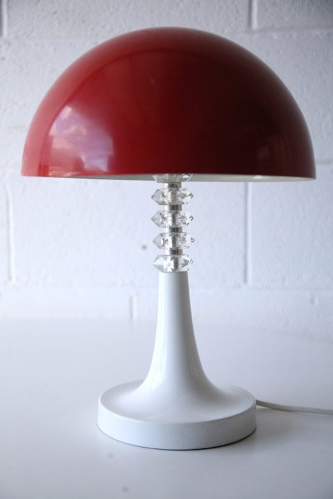 1970s Red Mushroom Lamp