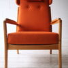 1960s Beech Armchair in Orange Wool