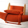 1960s Beech Armchair in Orange Wool 3