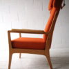 1960s Beech Armchair in Orange Wool 4