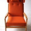 1960s Beech Armchair in Orange Wool 5