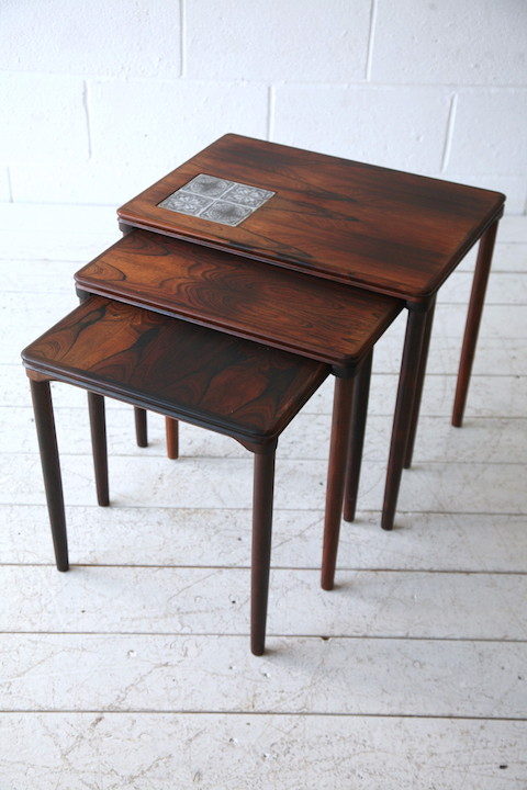 1960s Nest of Danish Rosewood Table
