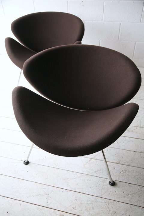 Brown Slice Chairs by Pierre Paulin for Artifort