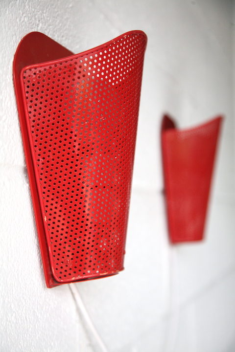 Vintage 1950s Red Wall Lights 3