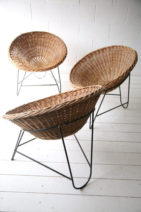Vintage 1950s Wicker Chairs 1