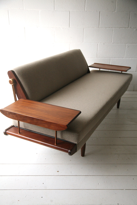 Vintage 1960s Sofabed by Toothill UK | Cream and Chrome