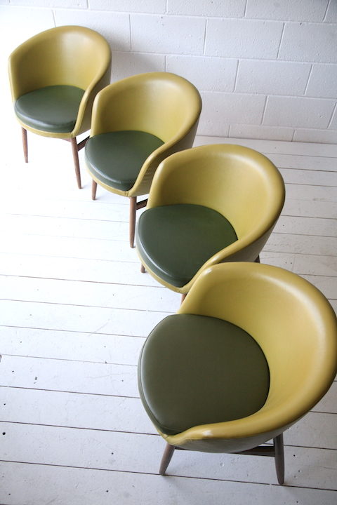 Set of 4 1960s Tub Chairs 1