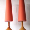 1960s Amber Glass Table Lamps