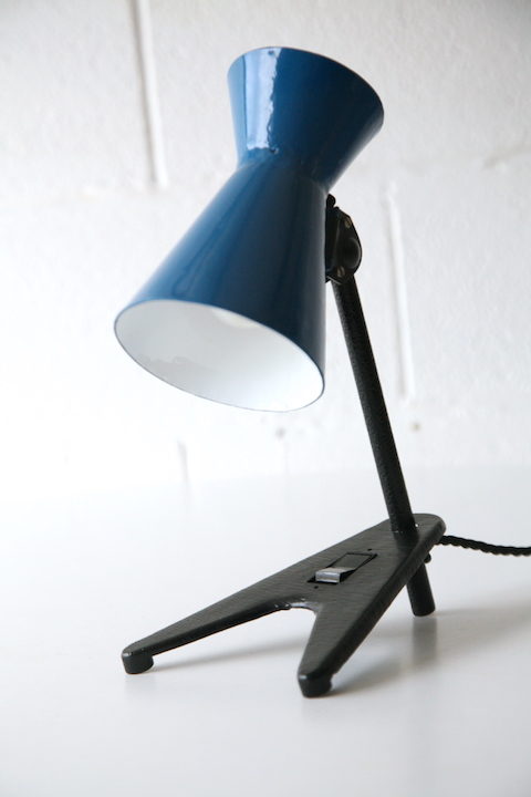 Rare 1950s Blue Desk Lamp