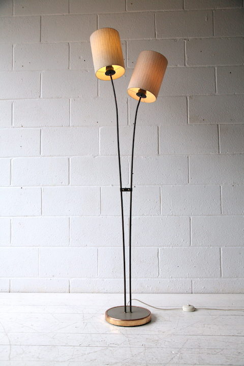 1950s Brass Double Floor Lamp