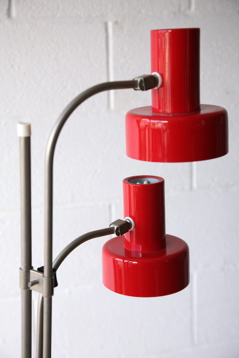 1970s Double Red Floor Lamp 2