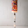 1970s Glass Floor Lamp with Floral Shade