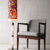 1970s Glass Floor Lamp with Floral Shade 4