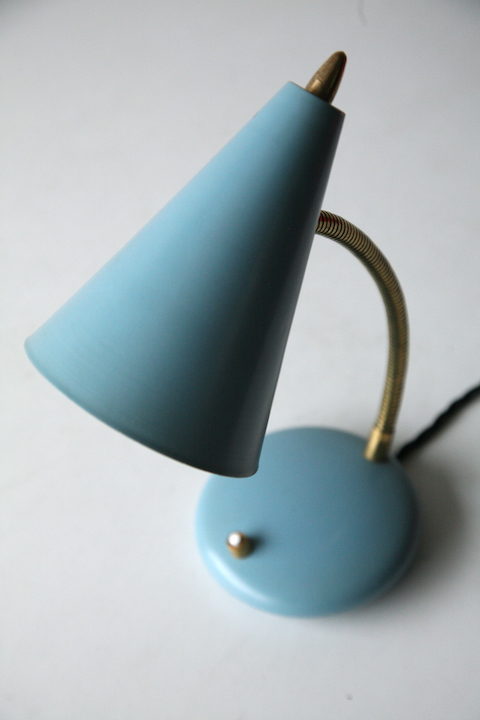 Small Blue 1950s Italian Lamp 1