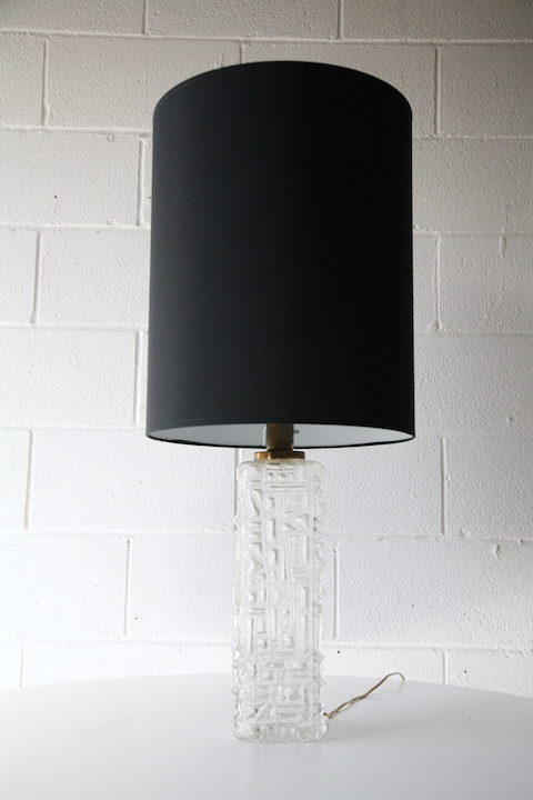 1970s Large Glass Table Lamp 1