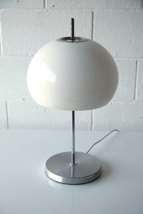 1970s Chrome Mushroom Table Lamp