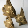 Set of 3 Vintage Brass Fish
