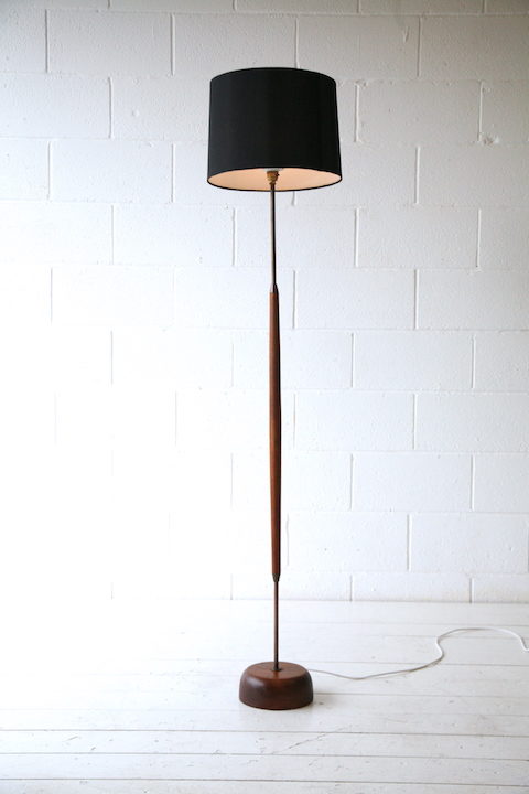1960s Teak Brass Floor Lamp