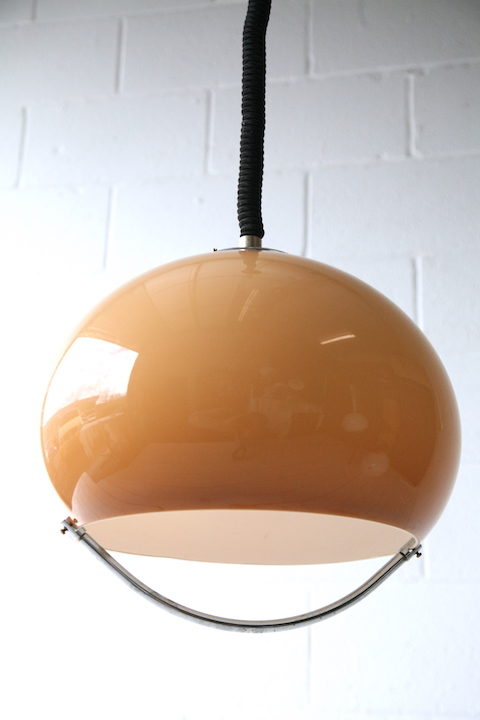 Brown 1970s Rise and Fall Ceiling Light