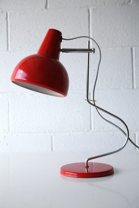 Red Desk Lamp by Josef Hurka for Lidokov 2
