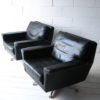 Vintage Leather Swivel Chairs 3