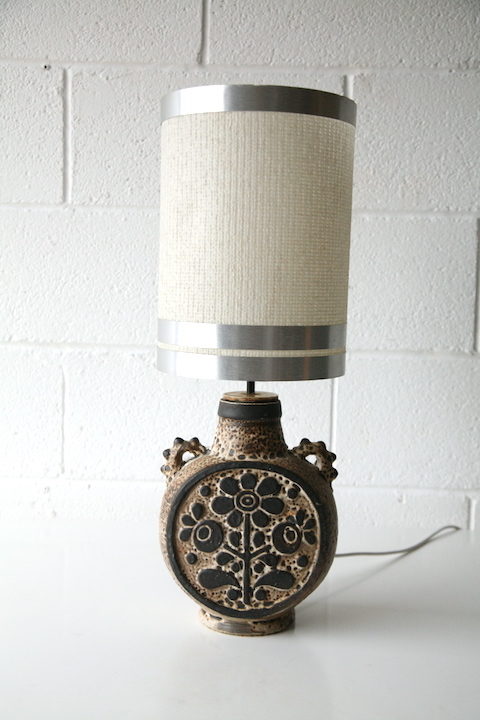1960s Ceramic Lamp with Shade 1