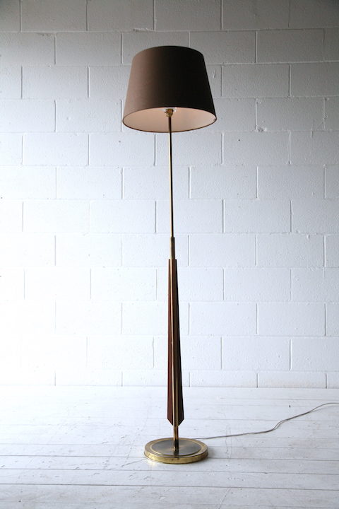 1960s French Teak Floor Lamp