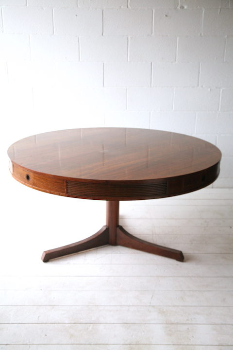 1960s Rosewood Drum Dining Table by Robert Heritage
