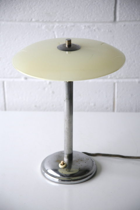 1930s Glass Chrome Desk Lamp 2