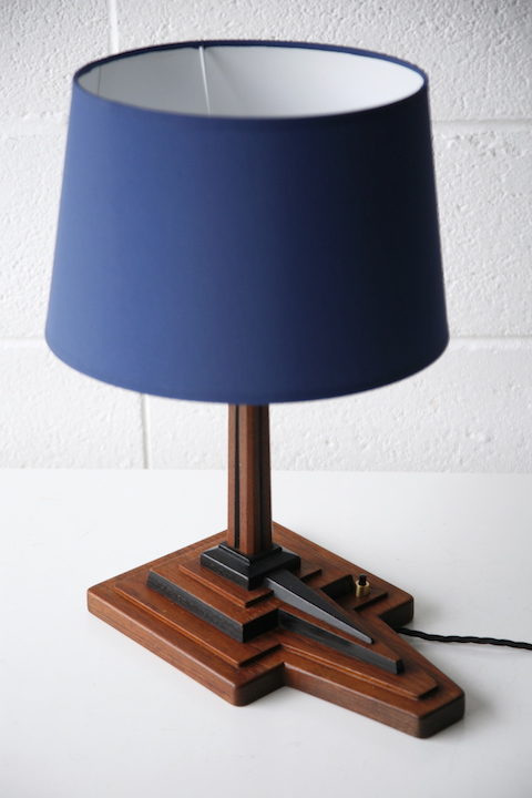 Art Deco Teak Table Lamp 2