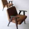 Pair 1960s Tan Leather 366 Armchairs by Józef Chierowski 6