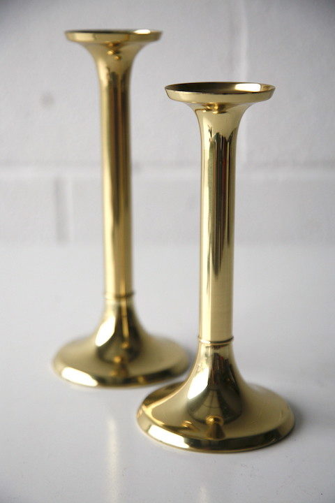 Pair of Brass Candlesticks by G.V. Harnisch Denmark 4