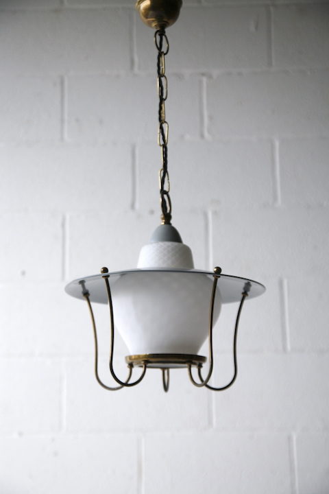 1950s Grey Lantern Ceiling Light 5