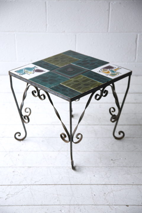 1950s Tiled Iron Table