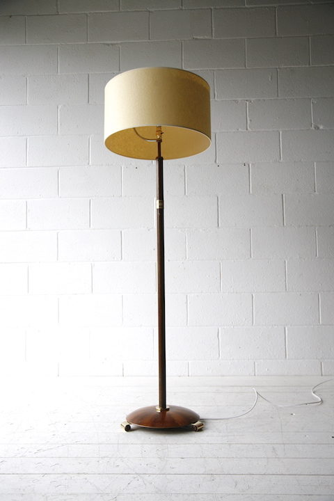 Art Deco Walnut Brass Floor Lamp, Art Deco Floor Lamps Uk