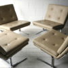 Cream Leather 1970s Chairs 1