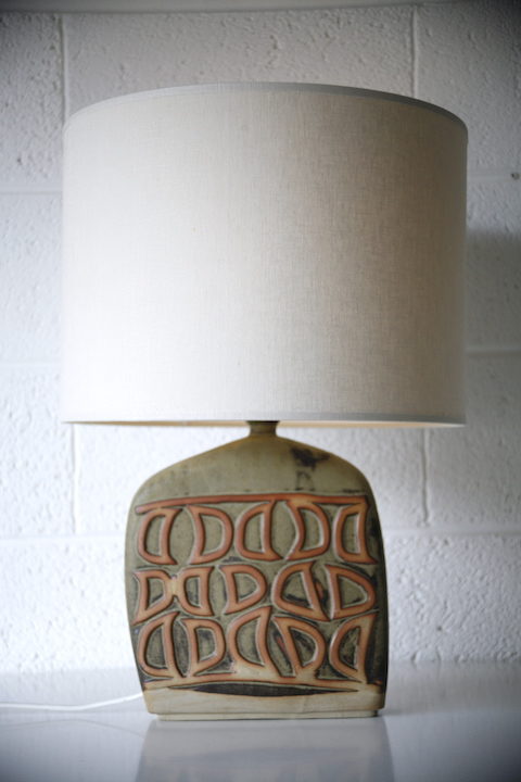 1960s Ceramic Lamp Base and Shade 1