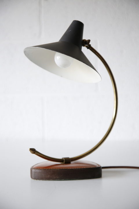1950s Desk Lamp with Leather Base 4