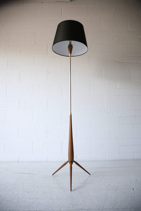 1960s Teak Tripod Floor Lamp 1