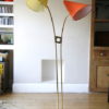 1950s Orange Yellow Brass Floor Lamp 3