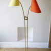 1950s Orange Yellow Brass Floor Lamp 6