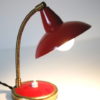 1950s Red Brass Desk Lamp 1