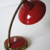 1950s Red Brass Desk Lamp