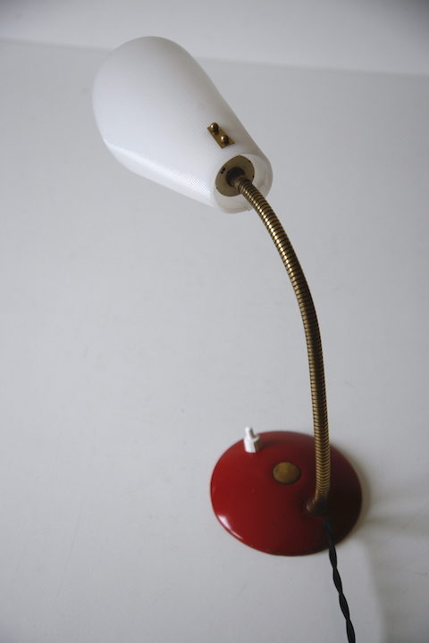 1950s Table Lamp Plastic Shade 1