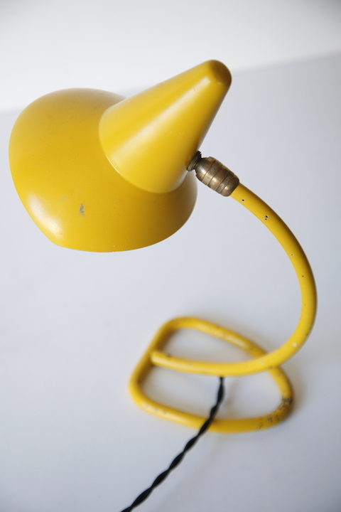 1950s French Yellow Desk Lamp 1